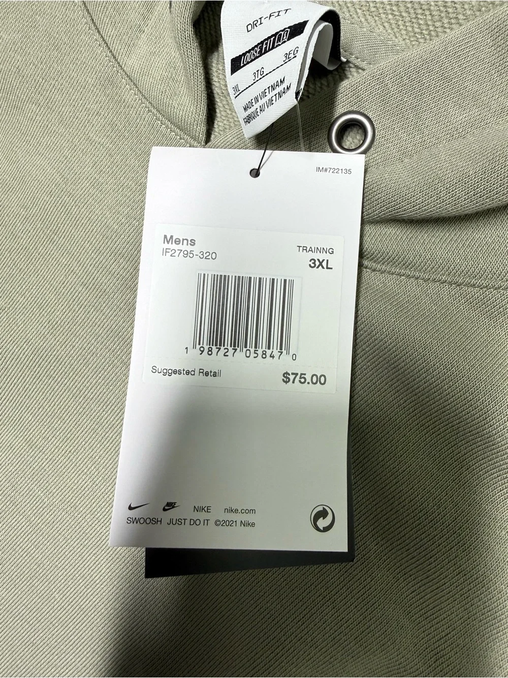 Nike Dri-FIT Standard Issue Sleeveless Hoodie  IF2795-320 Men’s 3XL LooseFit NWT